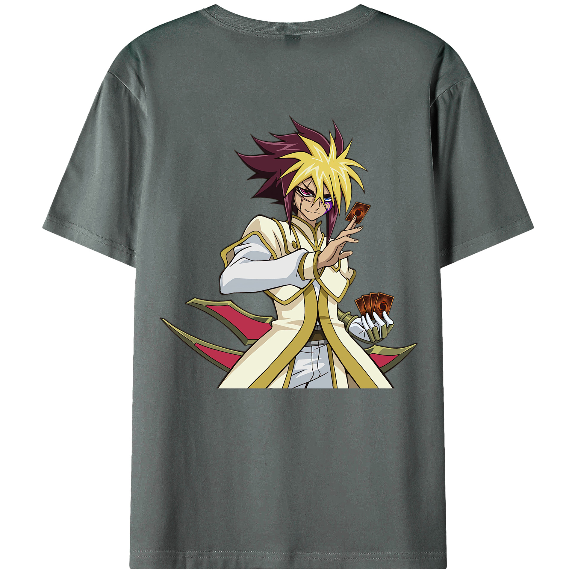 （画像用） 遊☆戯☆王 Yu-Gi-Oh! 綿100％ メンズ半袖Tシャツ（バックプリント） 通気性